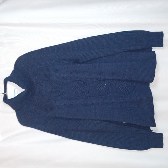 GAP Women's Blue Turtle Neck Cable Knit Sweater - Picture 5 of 9